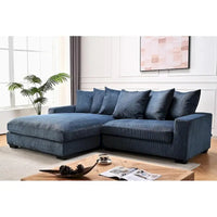 Us Pride Furniture Payan - Canapé sectionnel en L en velours côtelé de 102,4 po de large