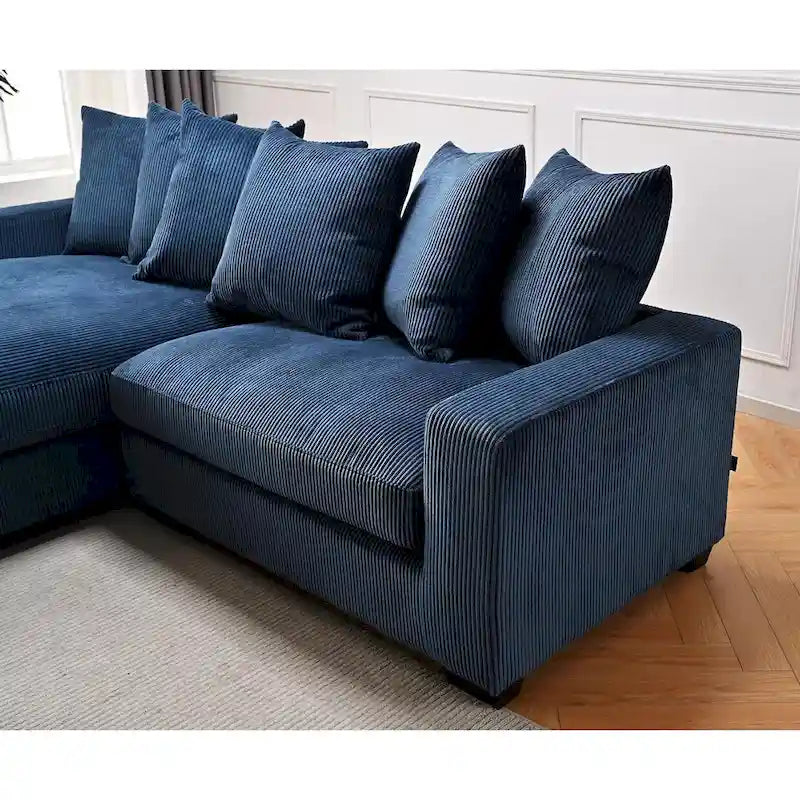 Us Pride Furniture Payan - Canapé sectionnel en L en velours côtelé de 102,4 po de large