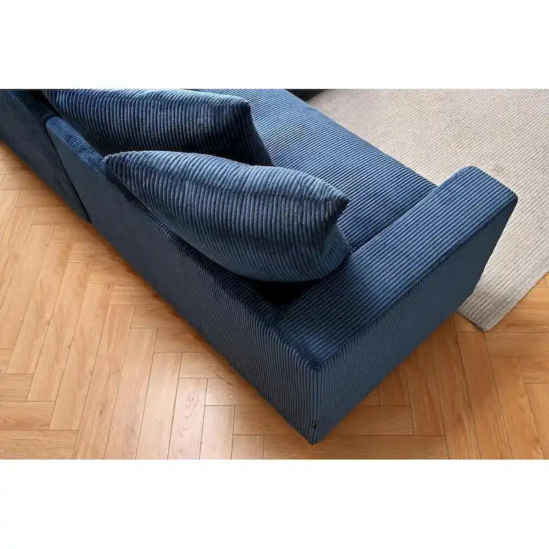 Us Pride Furniture Payan - Canapé sectionnel en L en velours côtelé de 102,4 po de large