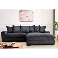 Us Pride Furniture Payan - Canapé sectionnel en L en velours côtelé de 102,4 po de large