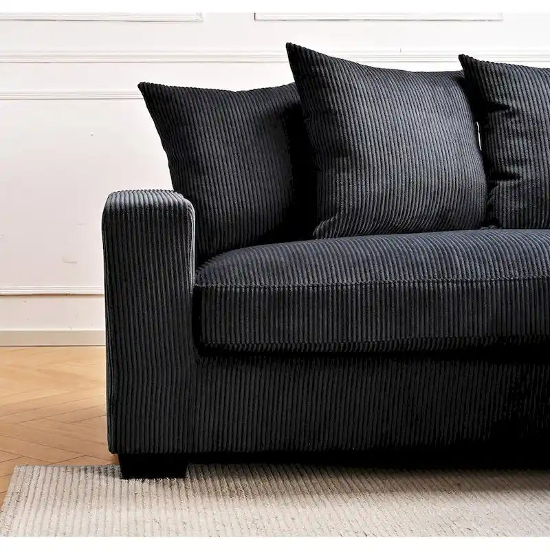 Us Pride Furniture Payan - Canapé sectionnel en L en velours côtelé de 102,4 po de large