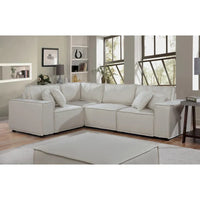 Canapé sectionnel modulable avec ottoman