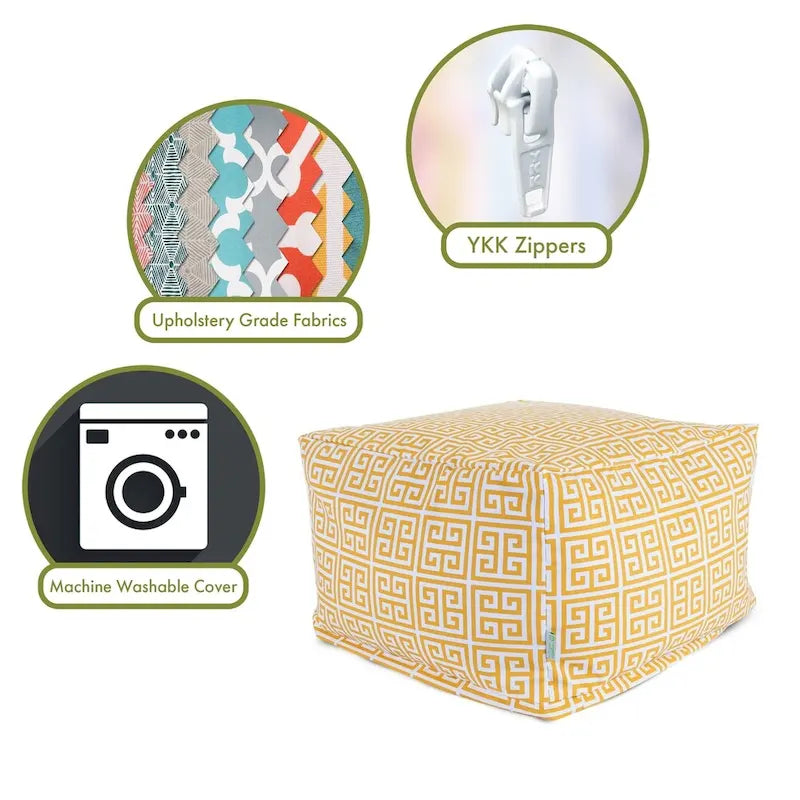 Majestic Home Goods Pouf ottoman Tours intérieur/extérieur 68,6 cm L x 68,6 cm l x 43,2 cm H