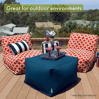 Majestic Home Goods Pouf ottoman Tours intérieur/extérieur 68,6 cm L x 68,6 cm l x 43,2 cm H