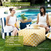 Majestic Home Goods Pouf ottoman Tours intérieur/extérieur 68,6 cm L x 68,6 cm l x 43,2 cm H