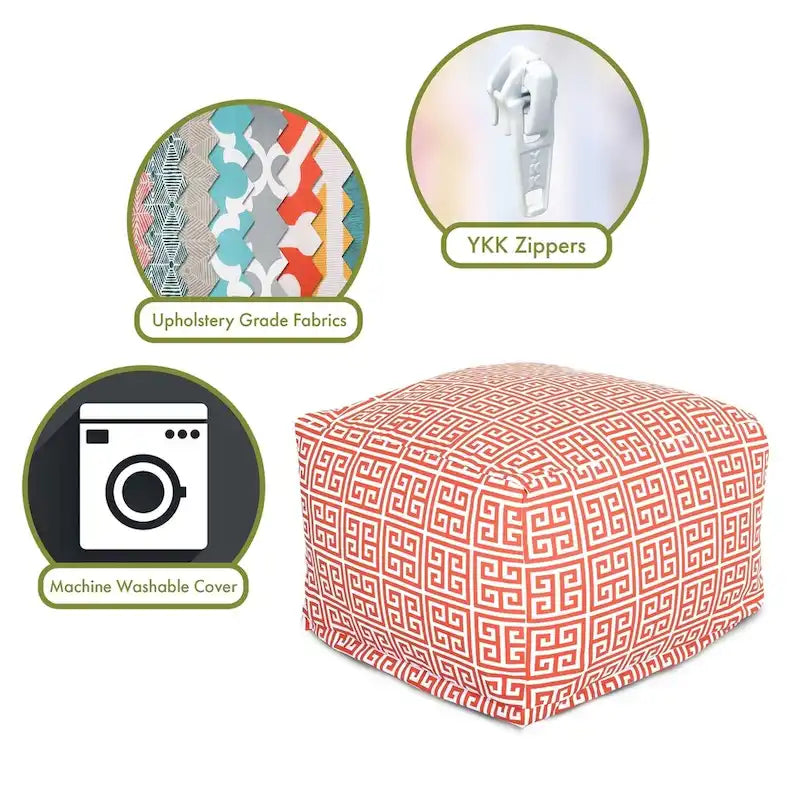 Majestic Home Goods Pouf ottoman Tours intérieur/extérieur 68,6 cm L x 68,6 cm l x 43,2 cm H