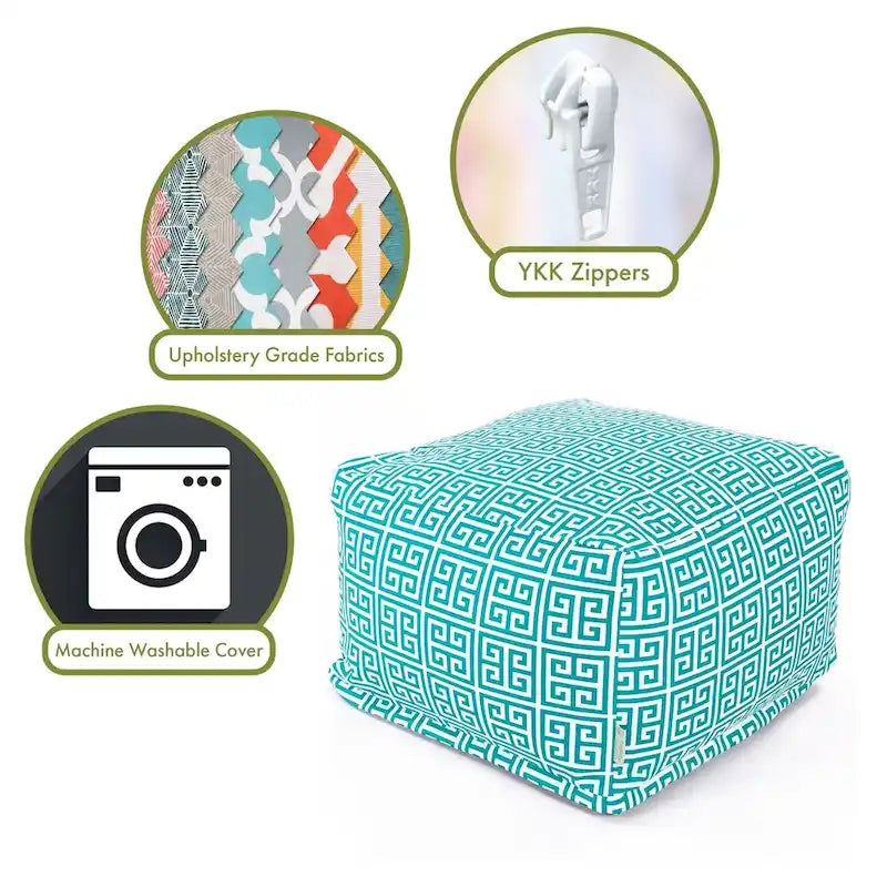 Majestic Home Goods Pouf ottoman Tours intérieur/extérieur 68,6 cm L x 68,6 cm l x 43,2 cm H