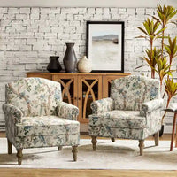 Fauteuil Yahweh Farmhouse avec têtes de clous et accoudoirs roulés par HULALA HOME (Lot de 2)