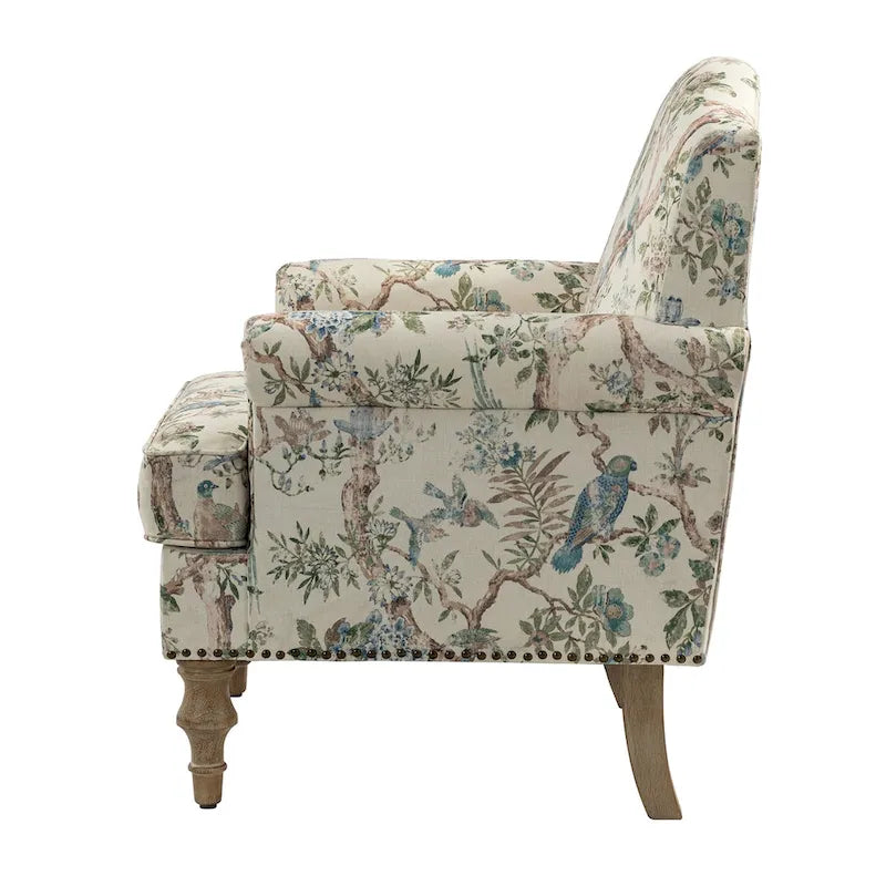 Fauteuil Yahweh Farmhouse avec têtes de clous et accoudoirs roulés par HULALA HOME (Lot de 2)