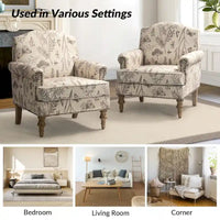 Fauteuil Yahweh Farmhouse avec têtes de clous et accoudoirs roulés par HULALA HOME (Lot de 2)