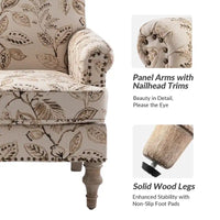 Fauteuil Yahweh Farmhouse avec têtes de clous et accoudoirs roulés par HULALA HOME (Lot de 2)