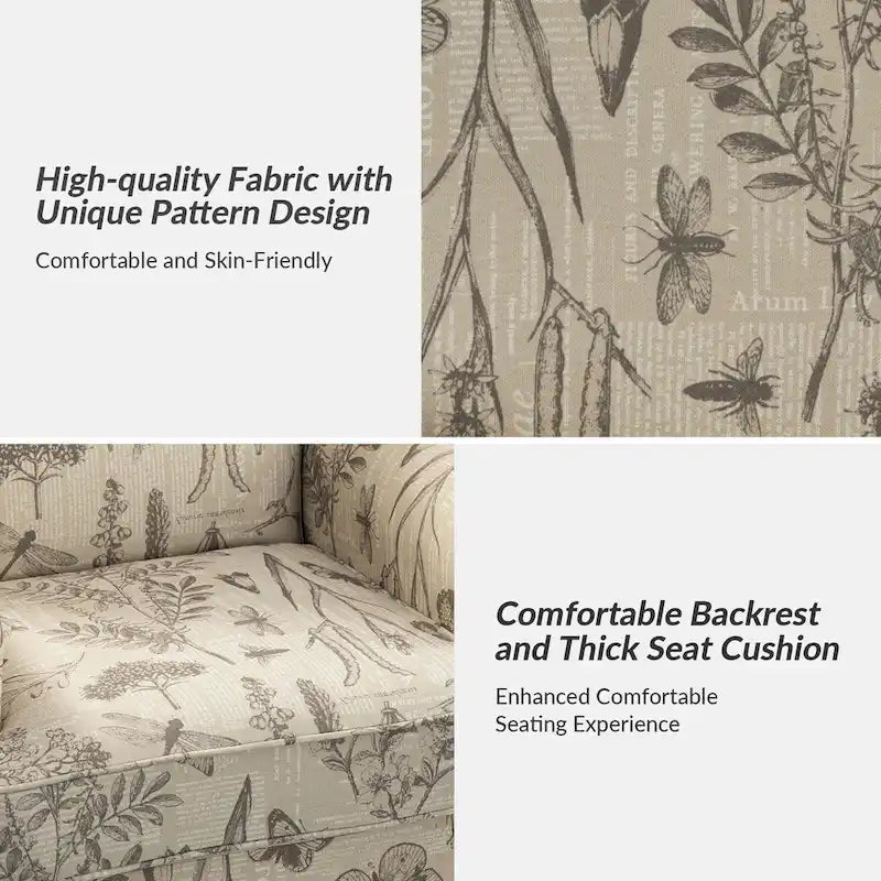 Fauteuil Yahweh Farmhouse avec têtes de clous et accoudoirs roulés par HULALA HOME (Lot de 2)
