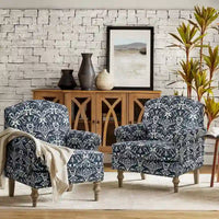 Fauteuil Yahweh Farmhouse avec têtes de clous et accoudoirs roulés par HULALA HOME (Lot de 2)