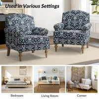 Fauteuil Yahweh Farmhouse avec têtes de clous et accoudoirs roulés par HULALA HOME (Lot de 2)