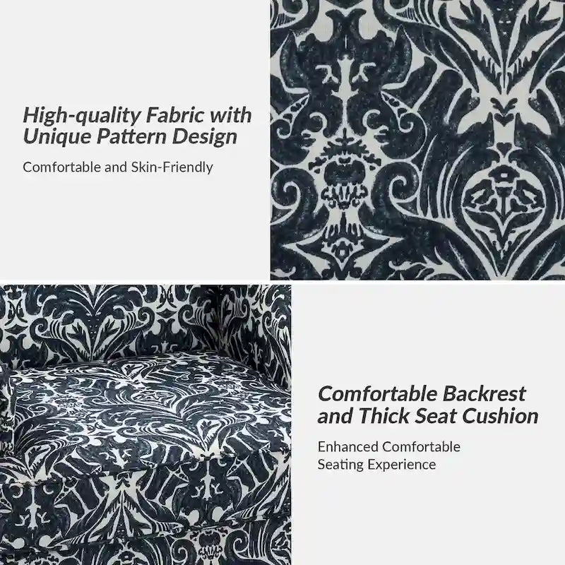 Fauteuil Yahweh Farmhouse avec têtes de clous et accoudoirs roulés par HULALA HOME (Lot de 2)
