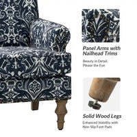 Fauteuil Yahweh Farmhouse avec têtes de clous et accoudoirs roulés par HULALA HOME (Lot de 2)