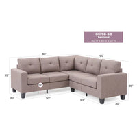 Canapé sectionnel en L 2 pièces Newbury 82 po de large en sergé de polyester - 32 L x 82 l x 35 H