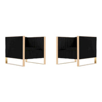 Manhattan Comfort Trillium - Fauteuil d'appoint en Velours avec Cadre Doré (Lot de 2)