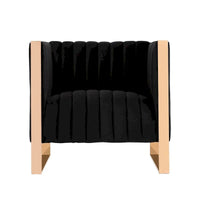 Manhattan Comfort Trillium - Fauteuil d'appoint en Velours avec Cadre Doré (Lot de 2)