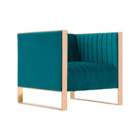 Manhattan Comfort Trillium - Fauteuil d'appoint en Velours avec Cadre Doré (Lot de 2)