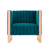 Manhattan Comfort Trillium - Fauteuil d'appoint en Velours avec Cadre Doré (Lot de 2)