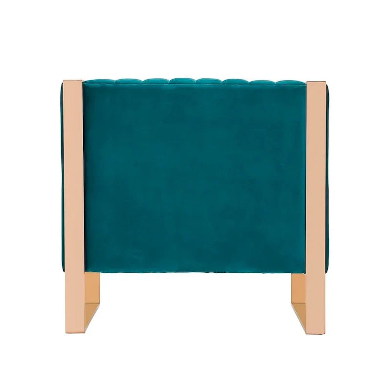 Manhattan Comfort Trillium - Fauteuil d'appoint en Velours avec Cadre Doré (Lot de 2)