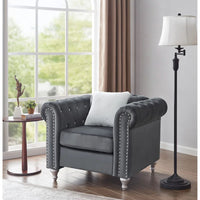 Fauteuil en Velours Raisa avec Accents de Cristal