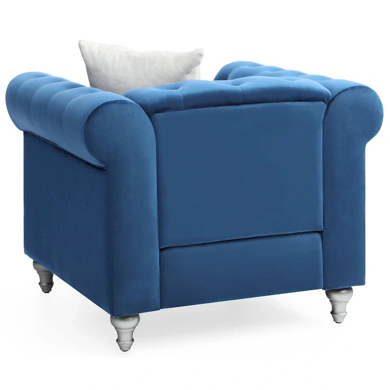 Fauteuil en Velours Raisa avec Accents de Cristal