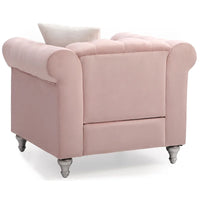 Fauteuil en Velours Raisa avec Accents de Cristal