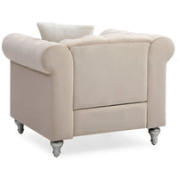 Fauteuil en Velours Raisa avec Accents de Cristal
