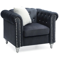 Fauteuil en Velours Raisa avec Accents de Cristal