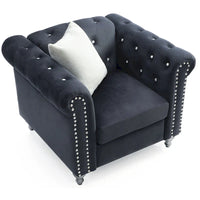 Fauteuil en Velours Raisa avec Accents de Cristal