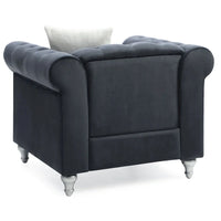 Fauteuil en Velours Raisa avec Accents de Cristal