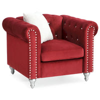 Fauteuil en Velours Raisa avec Accents de Cristal
