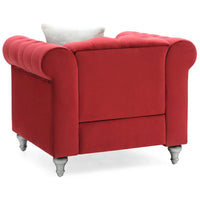 Fauteuil en Velours Raisa avec Accents de Cristal