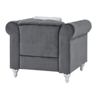 Fauteuil en Velours Raisa avec Accents de Cristal