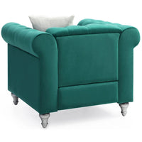 Fauteuil en Velours Raisa avec Accents de Cristal