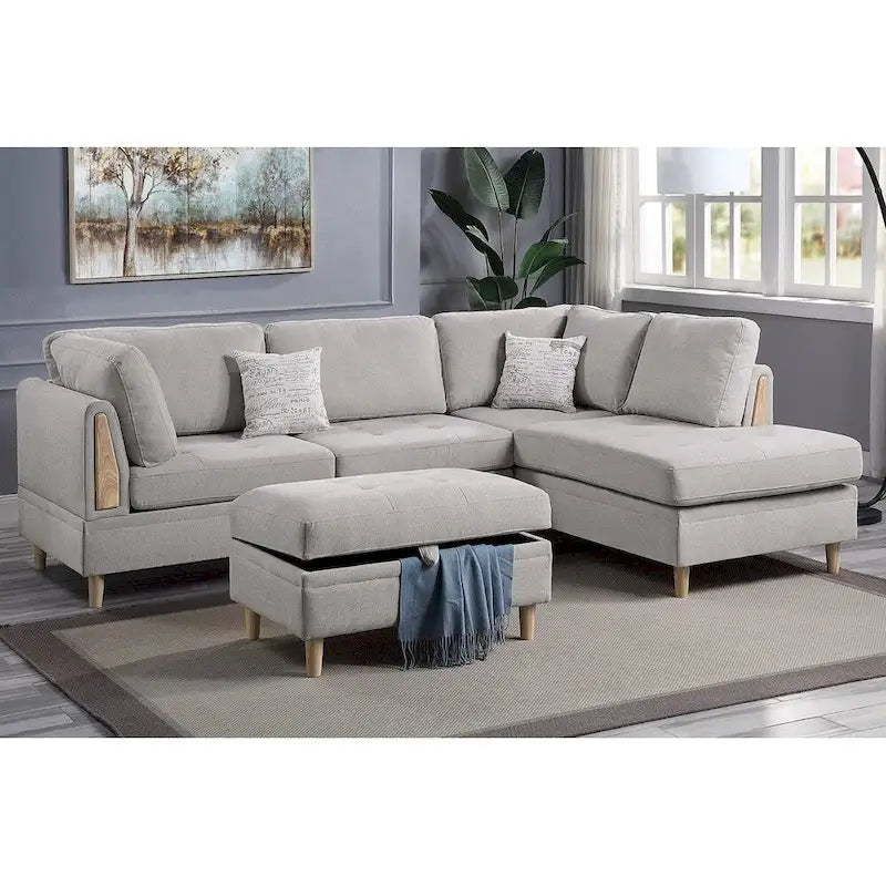 Poundex Furniture Sectionnel 3 pièces en chenille