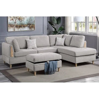 Poundex Furniture Sectionnel 3 pièces en chenille