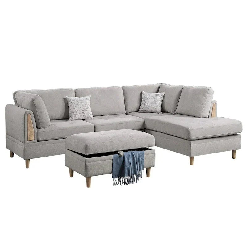 Poundex Furniture Sectionnel 3 pièces en chenille