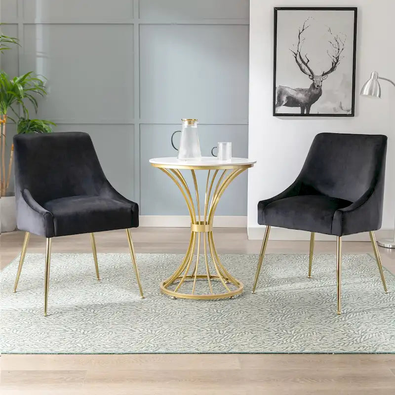 Fauteuil d'appoint contemporain en velours Arcadia (lot de 2)