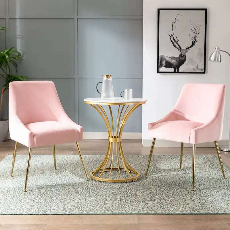 Fauteuil d'appoint contemporain en velours Arcadia (lot de 2)