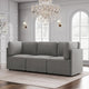 Canapé Sectionnel Modulable Réversible Moderne 3 Pièces en Lin en Libre Combinaison