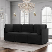 Canapé Sectionnel Modulable Réversible Moderne 3 Pièces en Lin en Libre Combinaison