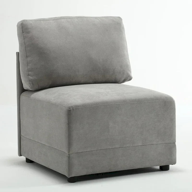 Canapé Sectionnel Modulable Réversible Moderne 3 Pièces en Lin en Libre Combinaison