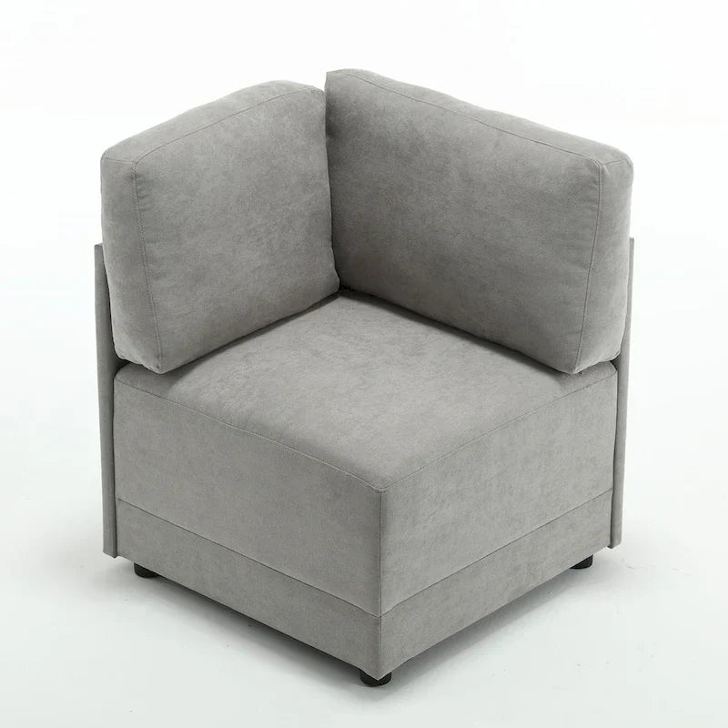 Canapé Sectionnel Modulable Réversible Moderne 3 Pièces en Lin en Libre Combinaison