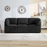 Canapé Sectionnel Modulable Réversible Moderne 3 Pièces en Lin en Libre Combinaison