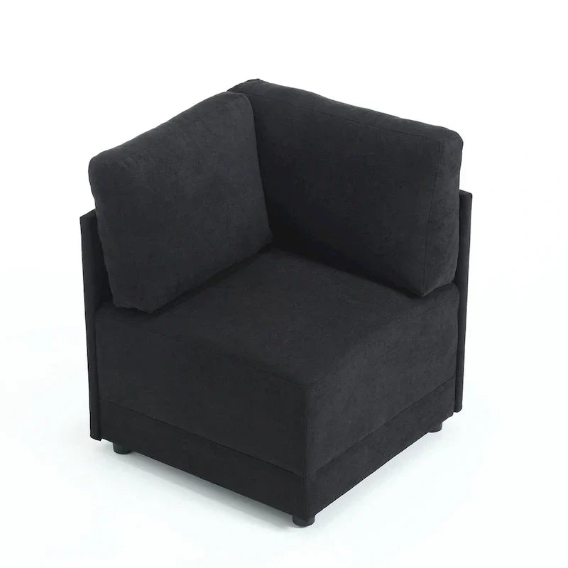 Canapé Sectionnel Modulable Réversible Moderne 3 Pièces en Lin en Libre Combinaison