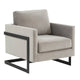 Fauteuil moderne en velours LeisureMod Lincoln avec cadre en acier noir - 35