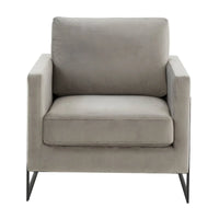 Fauteuil moderne en velours LeisureMod Lincoln avec cadre en acier noir - 35